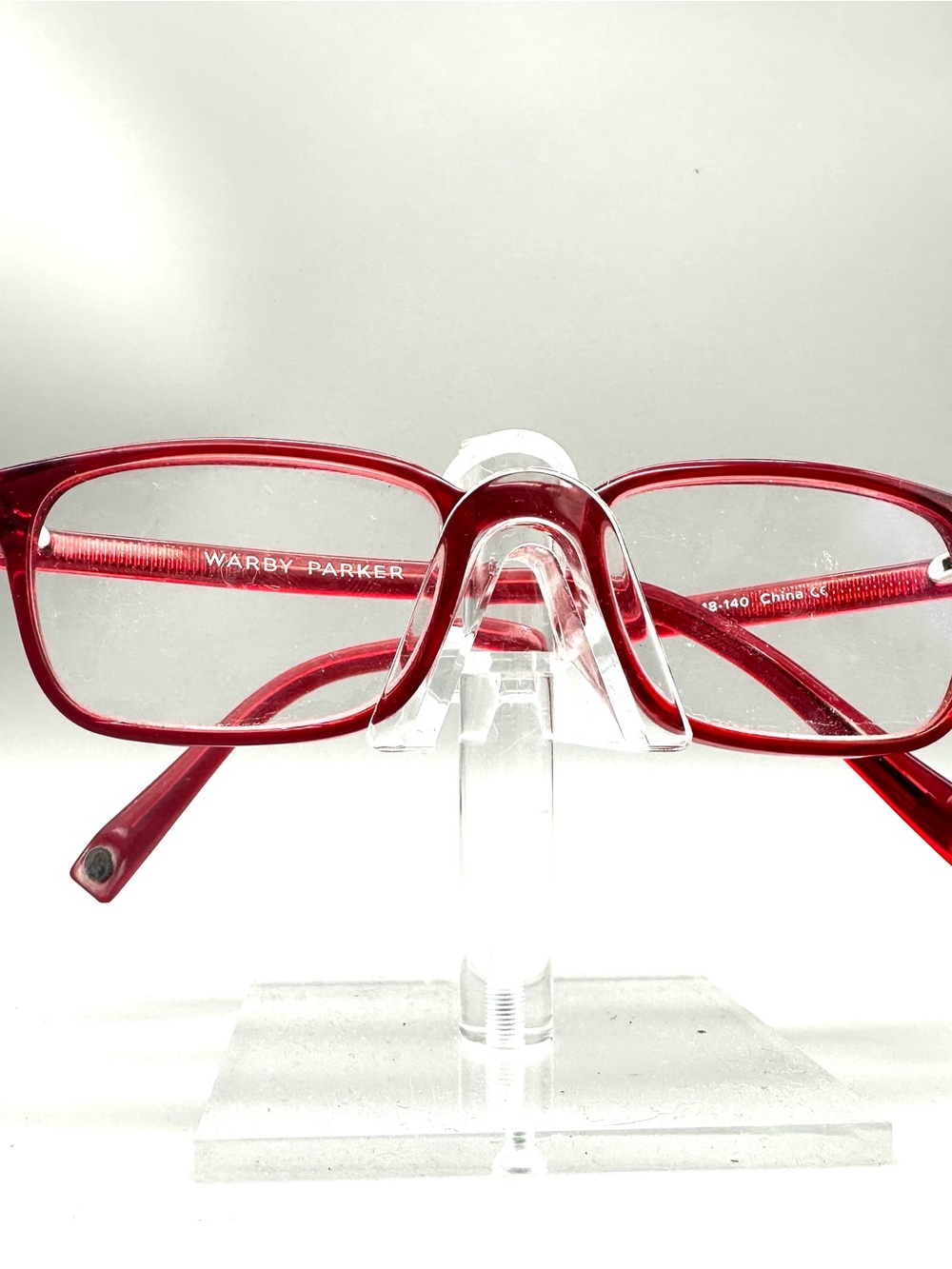 Warby Parker Oliver 613 Red Rectangular Eyeglasses Frames 48-18-140 Acetate
